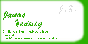 janos hedwig business card